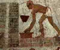 Brick making using a wooden mould