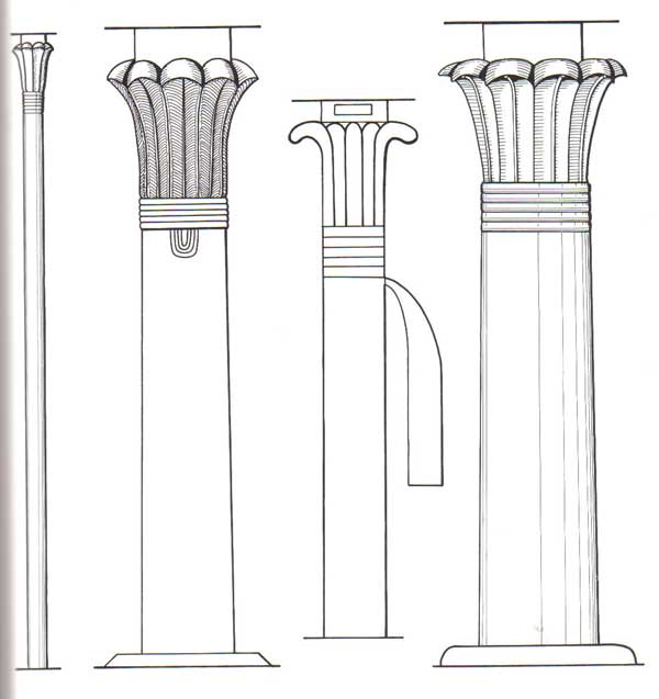 La primera es una estilizada columna de madera que dá origen a las columas ...